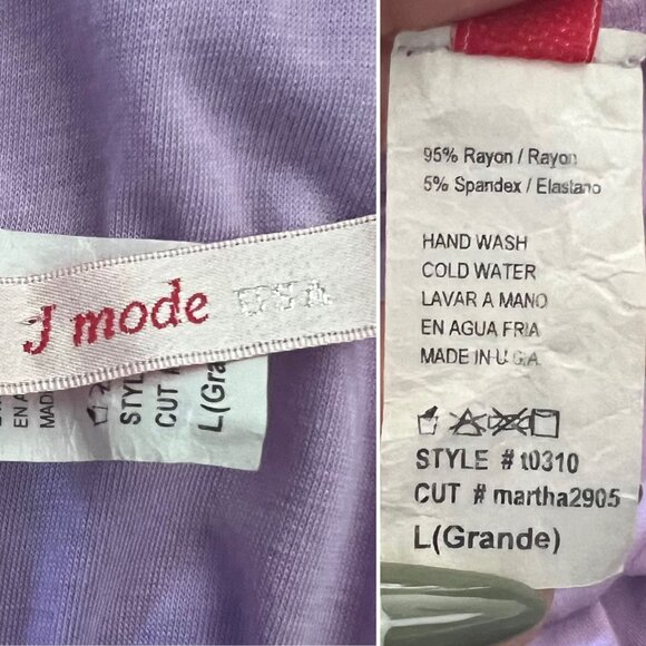 J Mode USA Lavender Cold Shoulder Top Womens Sz L Metal Ring Embellishment Marth - Picture 6 of 10